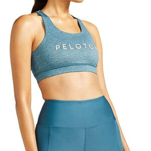 Peloton Heathered Strappy Teal Sports Bra NWT Size M